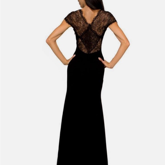 Bcbg Maxazria Black Julia Fitted Gown/ Dress with Lace Back $398 - Picture 2 of 7